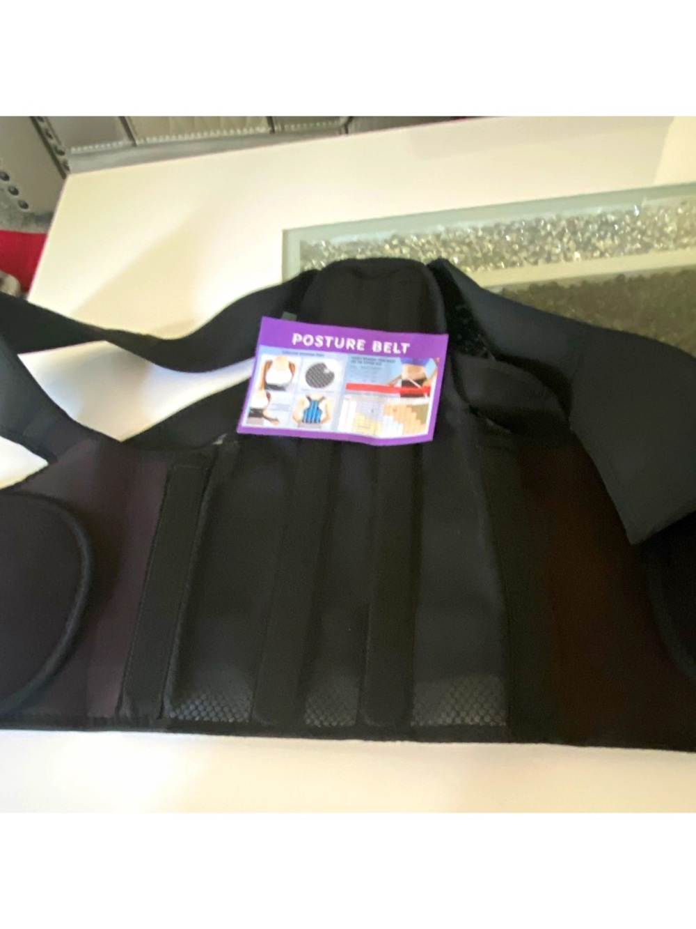 Adjustable Black Posture Belt for Men - Supportive Back Brace